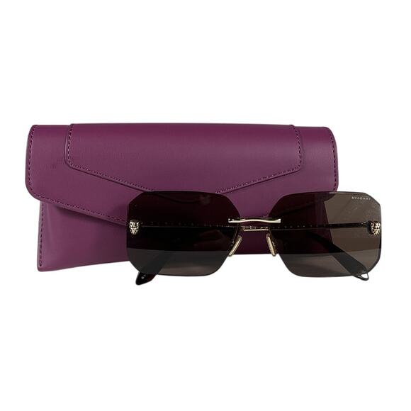 Bvlgari Rectangular Gold Brown Serpenti Sunglasses Size 62mm main image 6